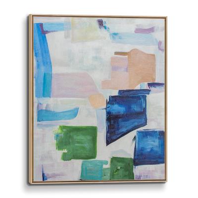 China Impressionist Abstract in Blue 3D Giclee Print Painted Abstract Oil Painting for Living Room Wall, Home Office Decor Canvas Paintings Wall Art for sale