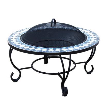 China Stored Hot Sale Wood Burning Multi Function Fire Table With Ceramic Plate for sale