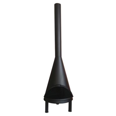 China Stocked Wood Burning Outdoor Heater Steel Cone Chiminea Chimney for sale