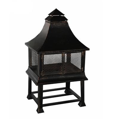 China USA Promotional Backyard Fireplace Stocked Steel Landier For Garden for sale