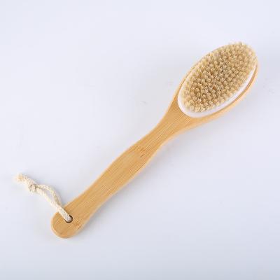 China Natural Chinese Suppliers All Natural Bristle Body Brush Long Bamboo Wooden Handle Shower Brush for sale