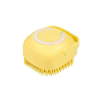 China 2-in-1 Pet Shower Brush with Shampoo Dispenser - Soft Silicone Massage Grooming Tool for Dogs and Cats for sale