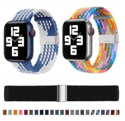 China Watch For Apple New Hot Sale Iwatch Band Adjustable Elastic Weaving Nylon Smart Straps Suitable For Apple Watch for sale