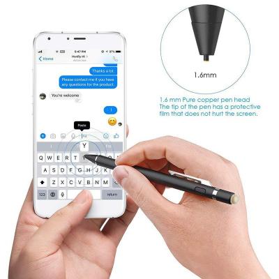 China Mobile Phone 2-in-one Universal Design Touch Pen 1.6mm Capacity Super-fine Tip Soft Fiber Stylus Pen For Drawing And Handwriting for sale