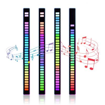 China Eclectic Car Atmosphere 32 Bit Led Lights RGB Color Rhythm Control Ambient Sound Pickup Led Music Car Rhythm Light for sale