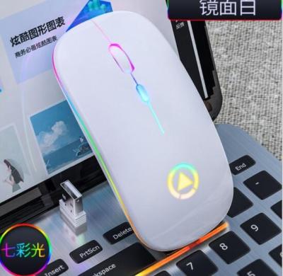 China Mini Portable A2 High Sensitivity Colorful Lights Colorful Lights Computer Rechargeable Led Wireless Mouse Ultra-thin Silent Mute Wireless Mouse For Office for sale