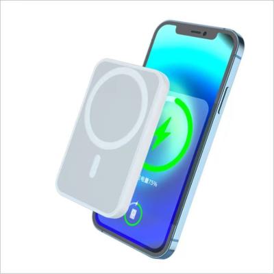 China Portable Fast Charging Support Magnetic Radio Charging 5000mAh Mini Small Power Bank Wireless Slim Charger For Mobile Phone for sale