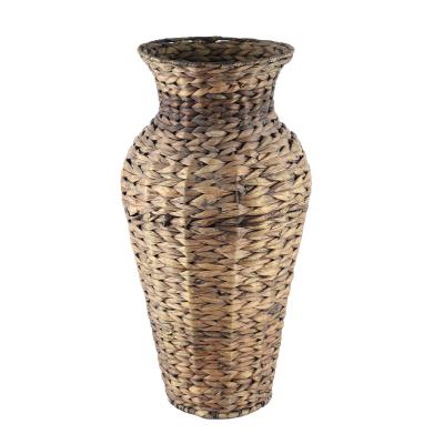 China Light Hand - Woven Cylindrical Dry Squash Herb Vase Home Decor for sale