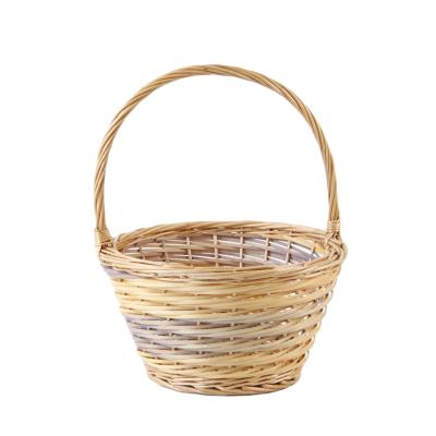 China Cheap Viable Handmade Wicker Basket Gift Basket With Handle Oval Fruit Basket for sale