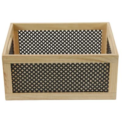 China Sustainable Wholesale Handcrafted Wooden Rectangular Storage Baskets for sale