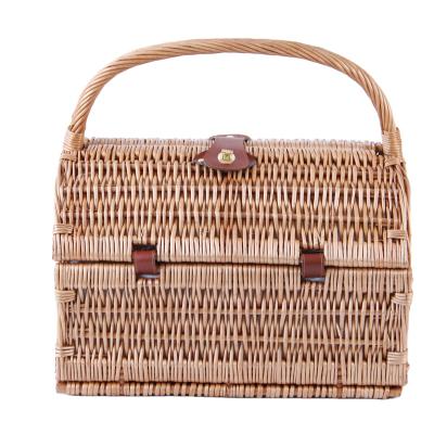 China Factory direct sale eco-friendly wicker picnic basket with aluminum handle and case for sale