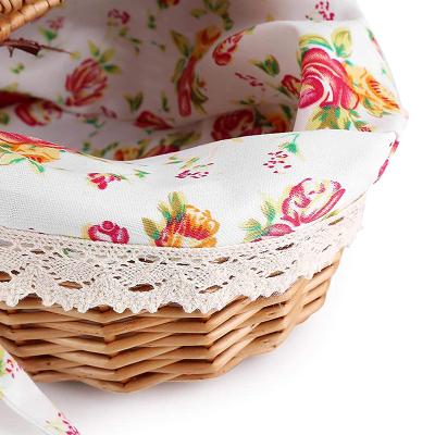 China Newcomer Traditional High Quality Wicker Picnic Basket Wicker Basket Gift Storage Vegetable Basket for sale