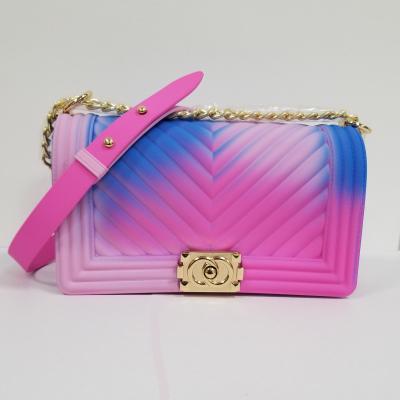 China Fashion Ladies Candy Designer Jelly Purses New Custom Women PVC Handbag Luxury Colorful PVC Jelly Purses and Bags 2022 for sale