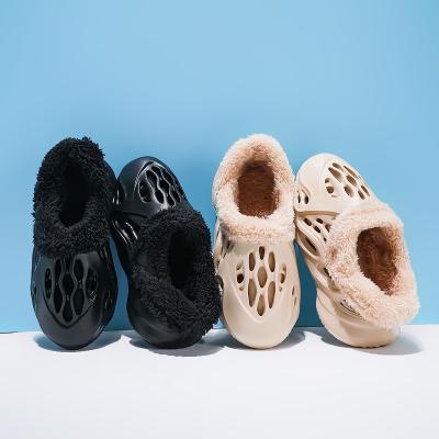 China Wholesale Fashion Trend Croc New Shoes Furry Slides Slippers Winter Indoor Comfortable Non-slip Sports Shoes For Women Men for sale