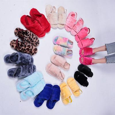 China Wholesale Fashion Trend Bestselling Anti Skid Wool Furry Luxury Warm Breathable Sheepskin Slippers Indoor Outdoor Slippers For Women for sale