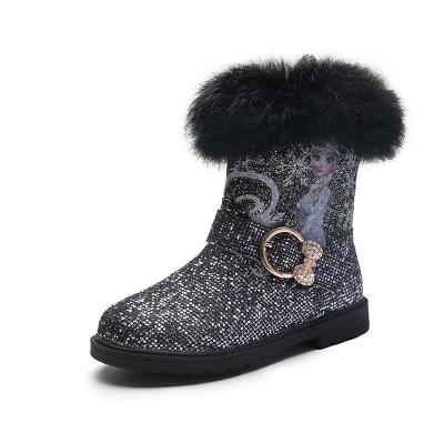 China 2021 Light Weight Fashion Hot Sale Children's Snow Boots Fuzzy Ankle Warm Boots Kids Boots For Girls for sale