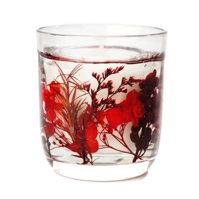 China Glass Jar Scented Candle Customized Logo Acceptable Creative Wax Jelly Aromatherapy Scented Glass Jar Candle for sale