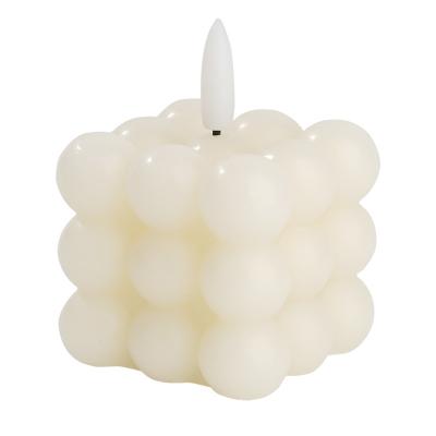 China LED Lanterns Paraffin Wax Cube Bubble LED Candle Modern Ambiance for sale