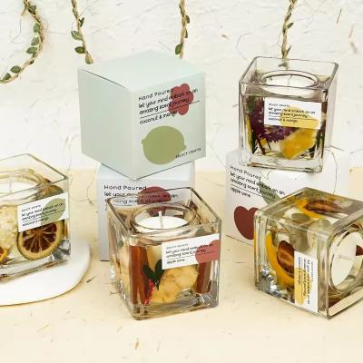 China Aroma Light Candles Clear Glass Jar Aroma Candles Home Fragrance Gifts for sale