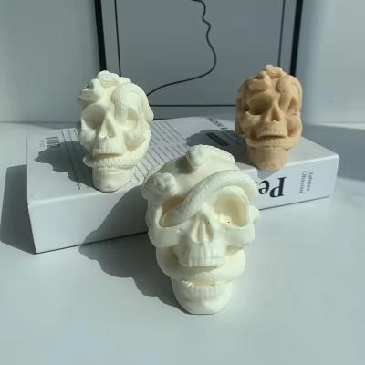 China Resin Candle Molds 3d Skull Silicone Mould For Making Candle Soap Cake Decor for sale