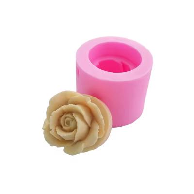 China Decoração do lar Molde de silicone 3D Rosa Flor Molde de Sabão à venda