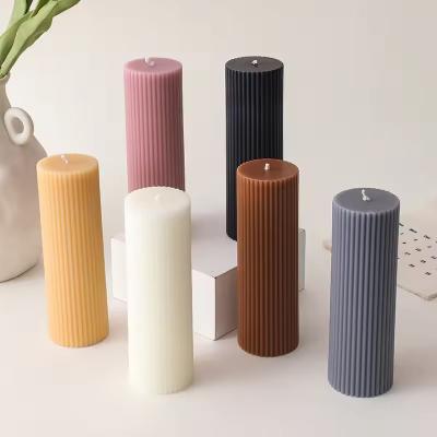 China Long Pillar Candle Cylindrical Gear Candle Handmade Aromatic Candle Geometric for sale