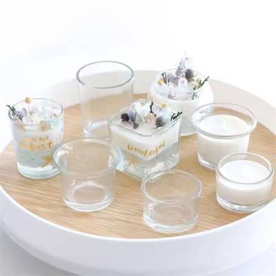 China Customized Luxury Empty Glass Candle Jars For Candle Making for sale