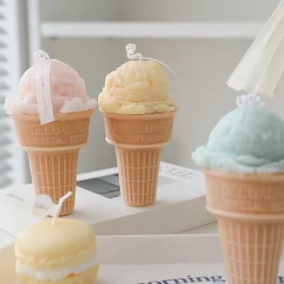 China Creative Ice Cream Cone Shaped Aromatherapy Candle Scented Kerze for sale