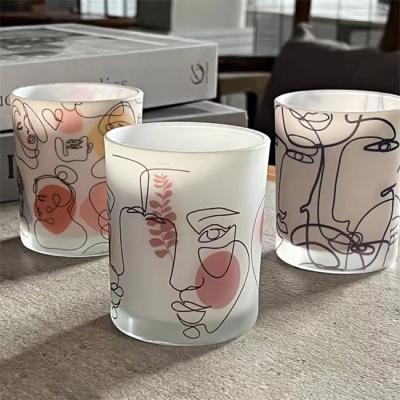 China Matte Candle Vessels Painted Large Empty Candle Container Candles Jars for sale