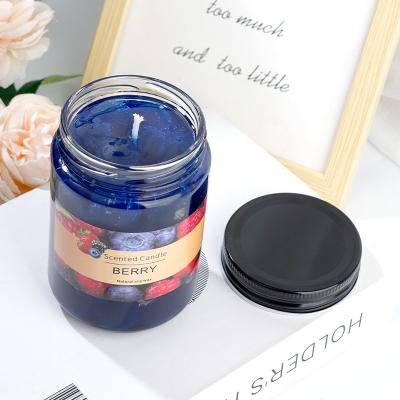 China Customized Logo Acceptable BlueBerry Scented Candle for Home Decor and Aromatherapy for sale