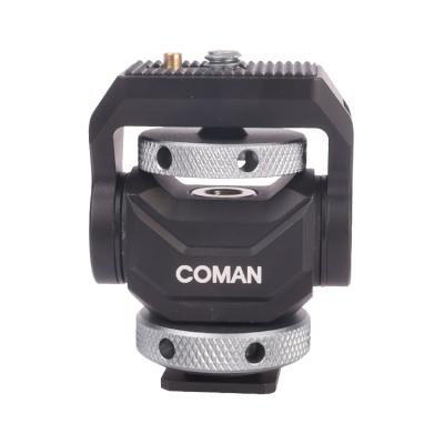 China Video Camera Coman Gimbal Stabilizer 180 Degree Adjustable Ballhead Monitor With Cold Shoe 1/4 Screw for sale