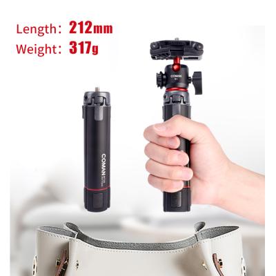 China Live-flow Mini Camera Tripod with 360 Degree Ball Head and Cold Shoe, Selfie Extendable Small Stick Tabletop Tripod for Camera iPhone for sale