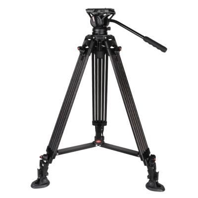 China China Zhongshan Professional Main Carbon Fiber Heavy Duty Tripod Ball Tripod Video Stand For Dslr Camera Stable Tripod With Professional Liquid Head for sale