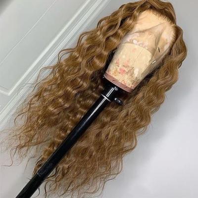 China No Tangle No Shedding No Unprocessed Brazilian Curly Hair Wig #27 Blonde Human Curly Hair Full Lace Wig for sale