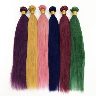 China No Tangle Non Shedding Straight Light Color Hair Weave Cuticle Aligned Hair Weft Customized Wholesale Fancy Color Hair Bundle for sale