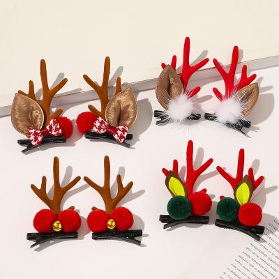 China Women Lady Girl Christmas Style Snowman Hair Clip Antlers Fawn Horn Hairpin Festival Gift Hair Accessories 2021 New for sale