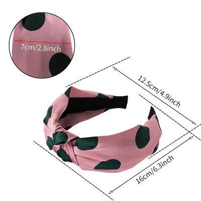 China Lady Girl Hot Sale Women's Wide Circle Dot Cloth Hair Band Design Ladies Cross Hair Accessories for sale