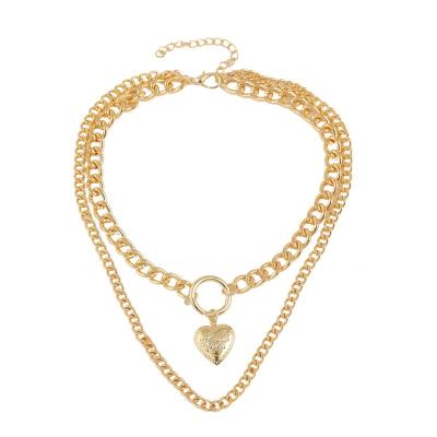 China Popular European women's romantic necklace chain necklaces and American border jewelry heart-shaped creative necklace for sale