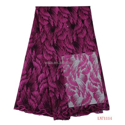 China LN71114 Viable Cheap Price French Lace Fabric African Tulle Style Embroidered Plain Net Lace for sale