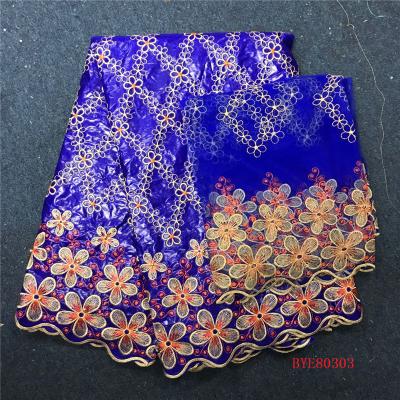 China BYE80303 new design high quality bazin riche embroidery brocade jacquard with 2yards blouse matching for sale