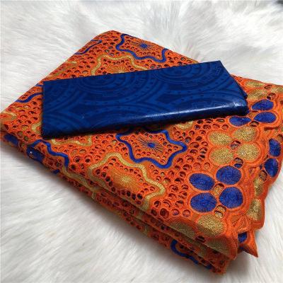 China High Quality Shrink-Resistant Embroidery Swiss Voile Lace In African Jacquard Fabric 2.5+2.5 Fabric Often Bazin Riche Switzerland Material New for sale