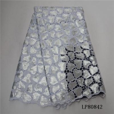 China Viable guipure LP80842 2018 free shipping high quality lace nigerian lace fabrics water soluble african lace fabric for wedding dress for sale