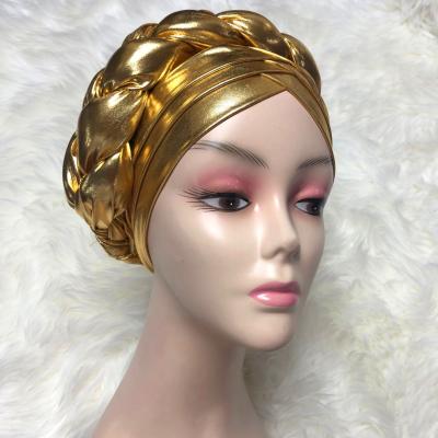 China Wholesale popular auto gele turban african headtie African India wedding party velvet turban gele head scarf high quality dozen price for sale