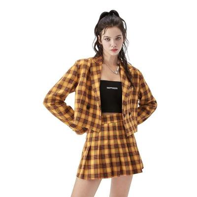 China Wholesale Viable Plaid Mini Skirt Vintage Style Women Fashion Bright Sweet Short Skirt for sale