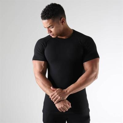 China QUICK DRY Mens Gym T Shirts With Logo Muscle Fit Big And Tall Sports Gym T-shirt Black Custom Running Shirt For Men for sale