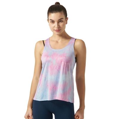 China Wholesale plus size summer dye tying yoga to invest border ladies plus size exercise blouse workout tank tops loose woman for sale