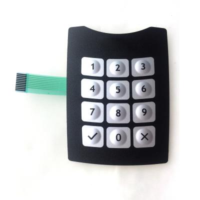 China Waterproof Calculator Assembly Membrane Keypad 3*4 Matrix Keypad for sale