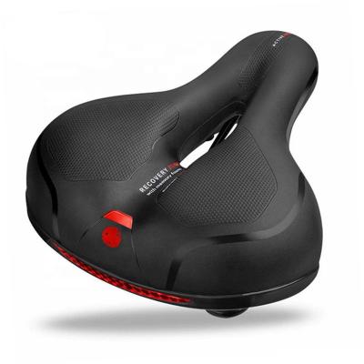 China Durable Comfortable Wide Saddle Memory Wide Memory Foam Padded Cycling Bike Cushion With Double Shock Absorbing Rubber Balls for sale