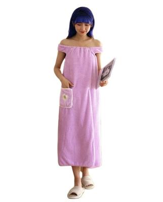 China Coral Fleece Sleeveless Comfortable Thermal Towel Bathrobes Women Wearable Bathrobes for sale