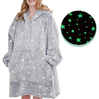 China Antistatic coral fleeceOversized sherpa covers bright fleece hoodie blanket for sale